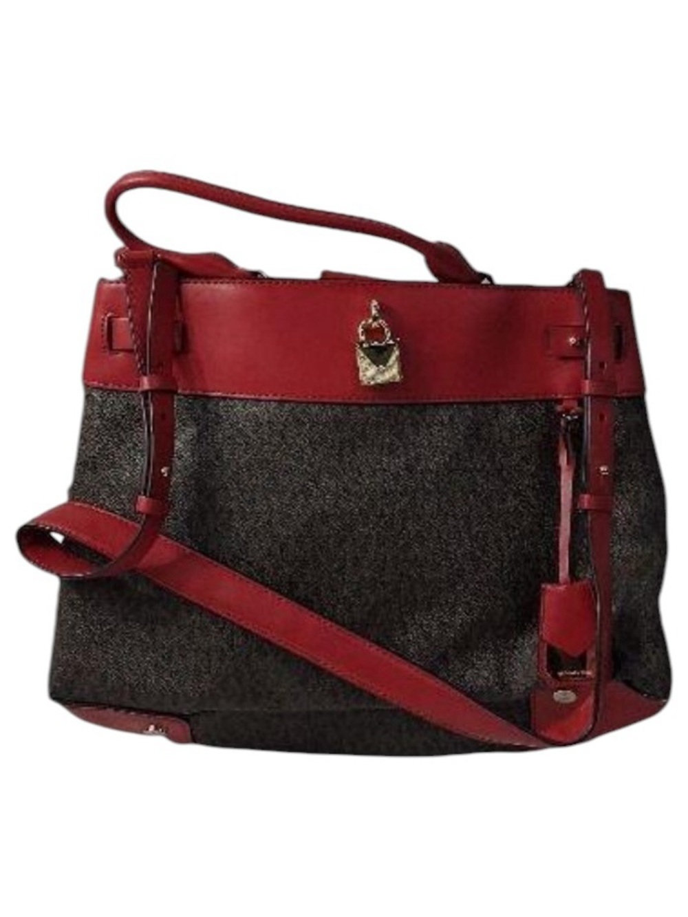 0653 Michael Kors Women's Red Trim Tote Bag